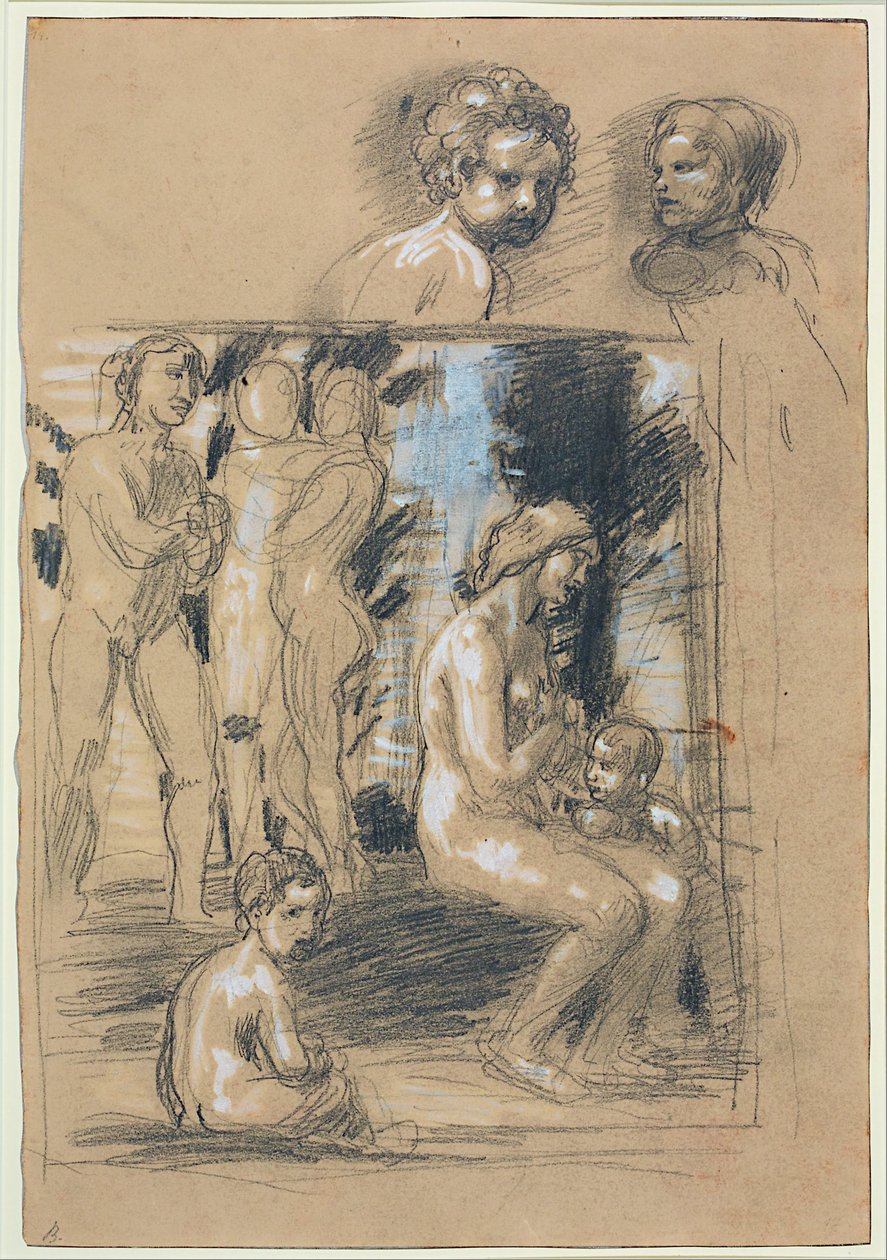Studie for komposisjonen av In Praise of Modesty av Hans von Marées