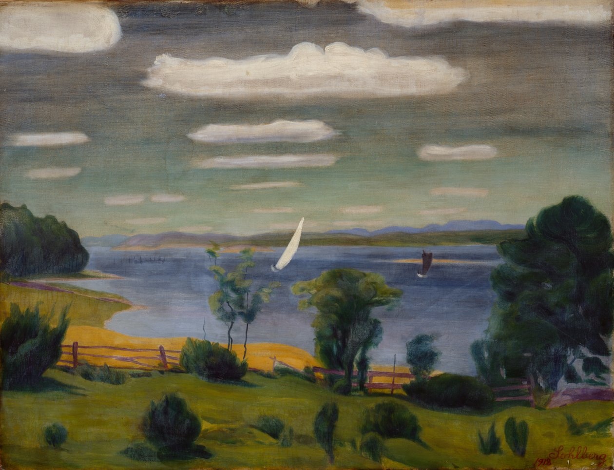 Summer Day at Viksfjorden, Larvik av Harald Oscar Sohlberg