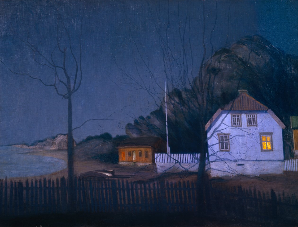 The Mansion and the Smallholder (olje på lerret) av Harald Oscar Sohlberg