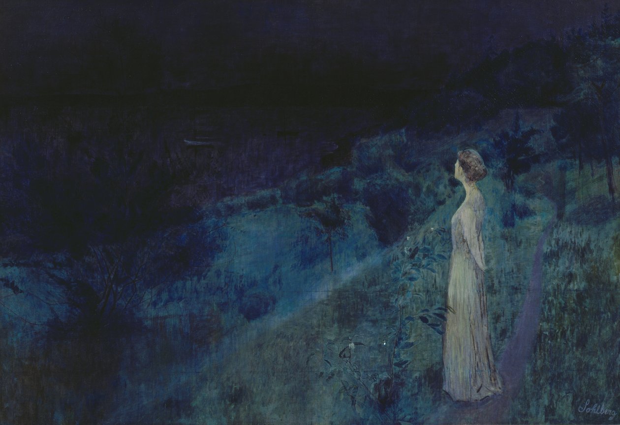 The Silence (olje på lerret) av Harald Oscar Sohlberg