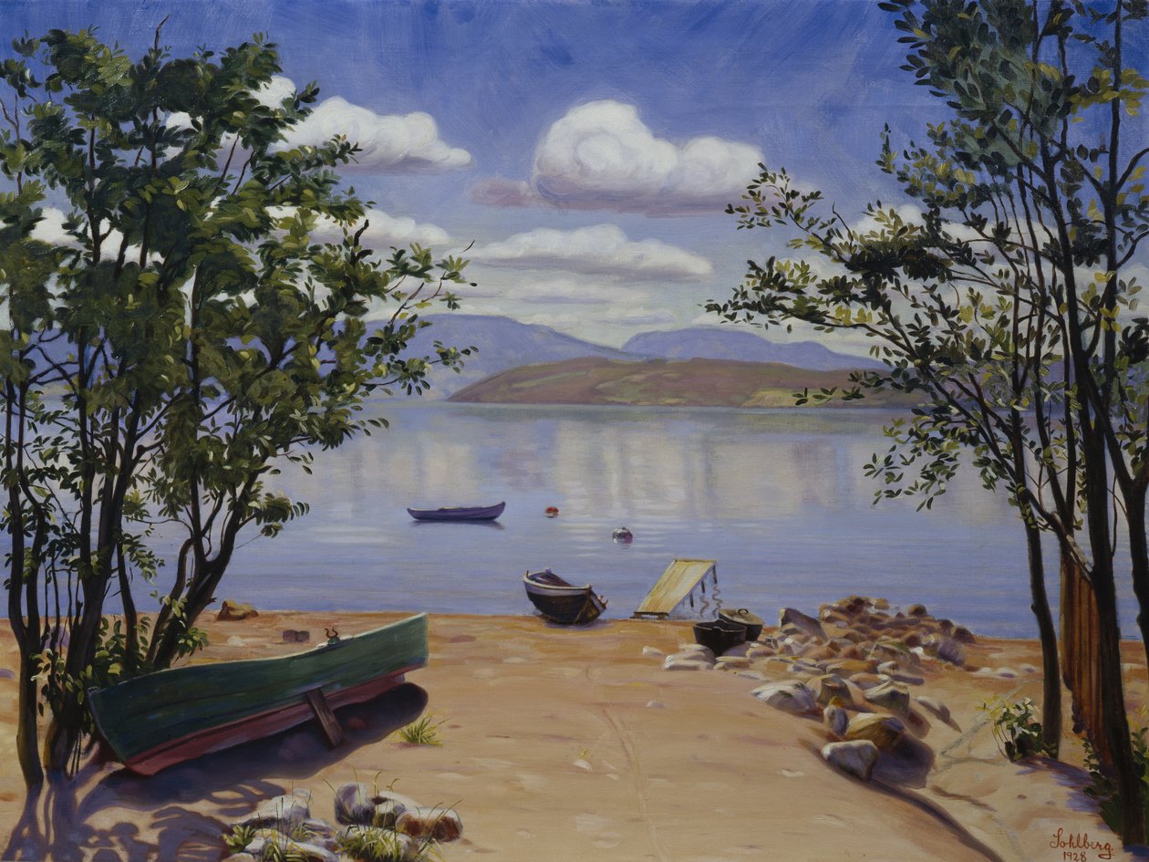 View over Mjøsa av Harald Oscar Sohlberg