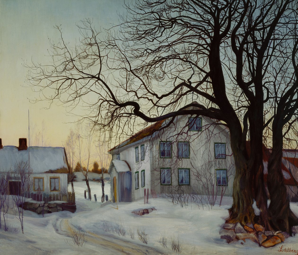 Vinterkveld av Harald Oscar Sohlberg