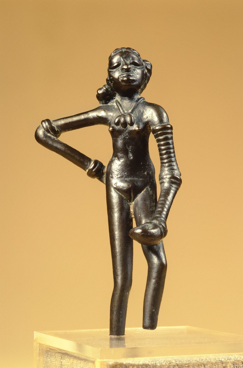 Figur av en ung danser, fra Mohenjo-Daro, Indus Valley, Pakistan, 3000-1500 f.Kr. (bronse) av Harappan