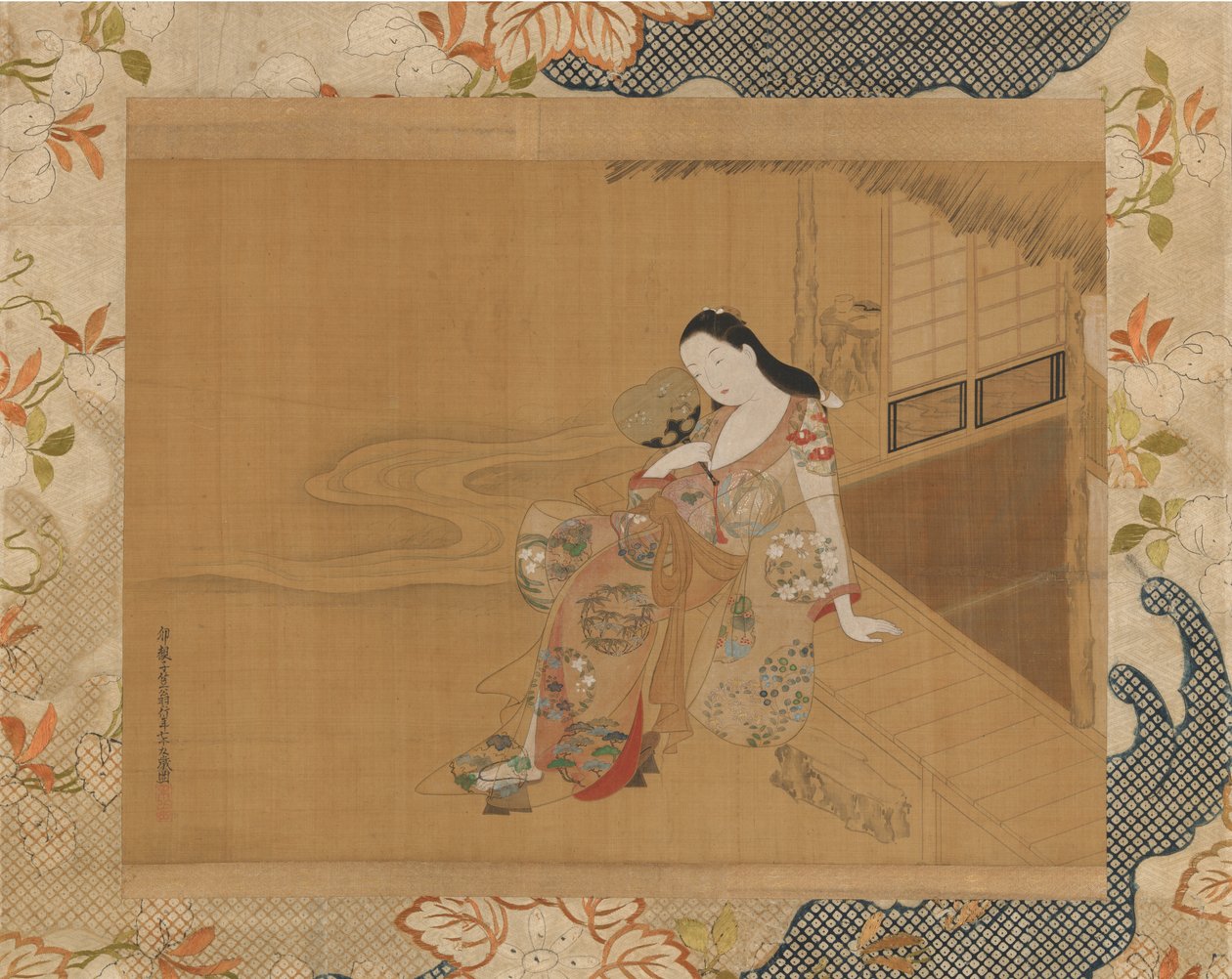Courtesane nyter en kjølig sommerkveld, 1741. av Haritsu Ogawa