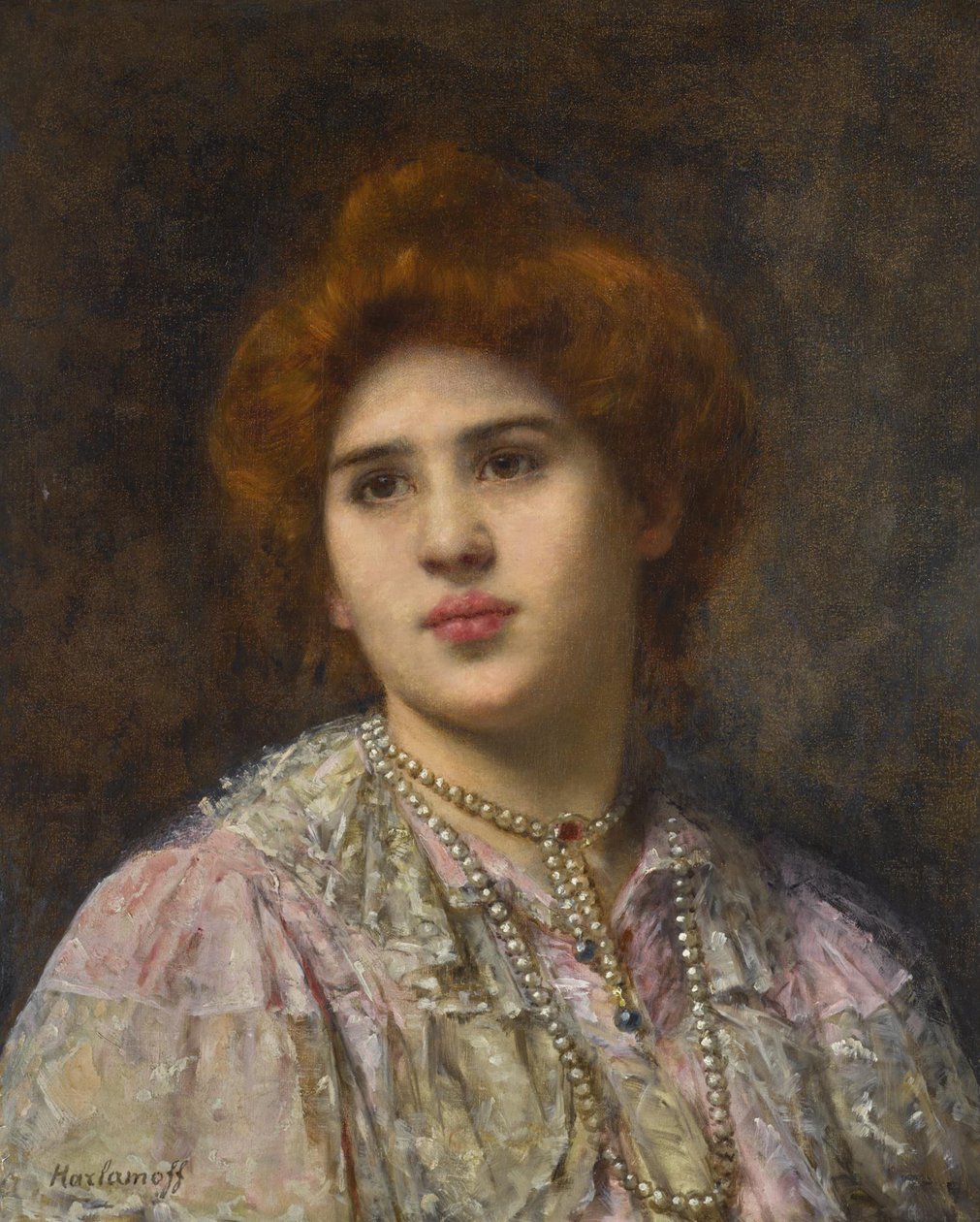 Portrett av operasangerinnen Félia Litvinne 1860-1936. av Harlamov