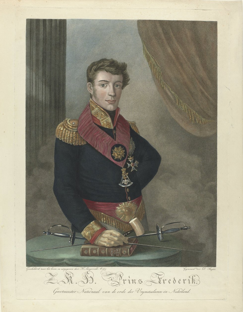 Portrett av prins Frederick av Nederland (1797-1881) av Harmanus Langerveld