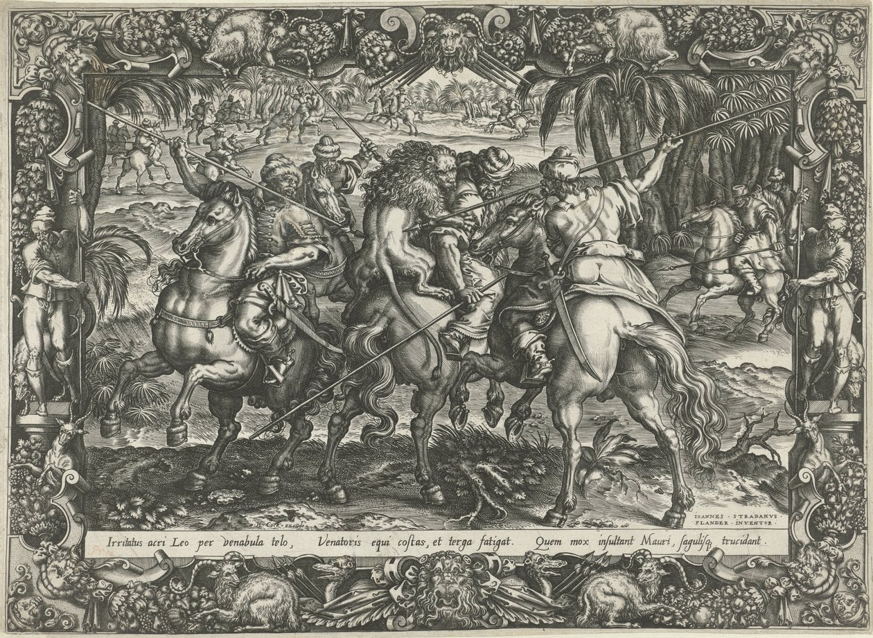 løvejakt Jaktscener (serietittel) av Harmen Jansz Muller (rejected attribution)