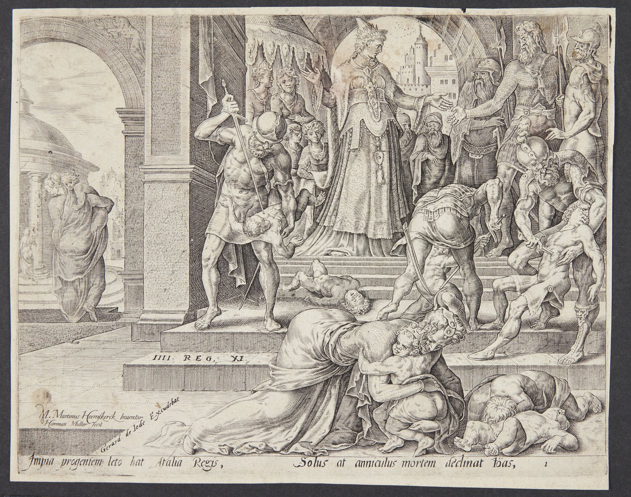 Athaliah ødelegger det kongelige avkommet av Harmen Jansz. Muller