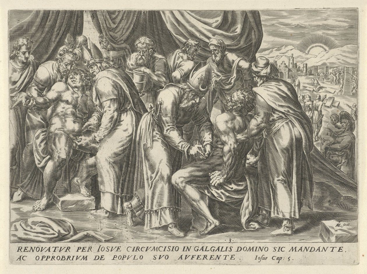 Omskjæring av israelittene The History of Joshua (serietittel) av Harmen Jansz Muller