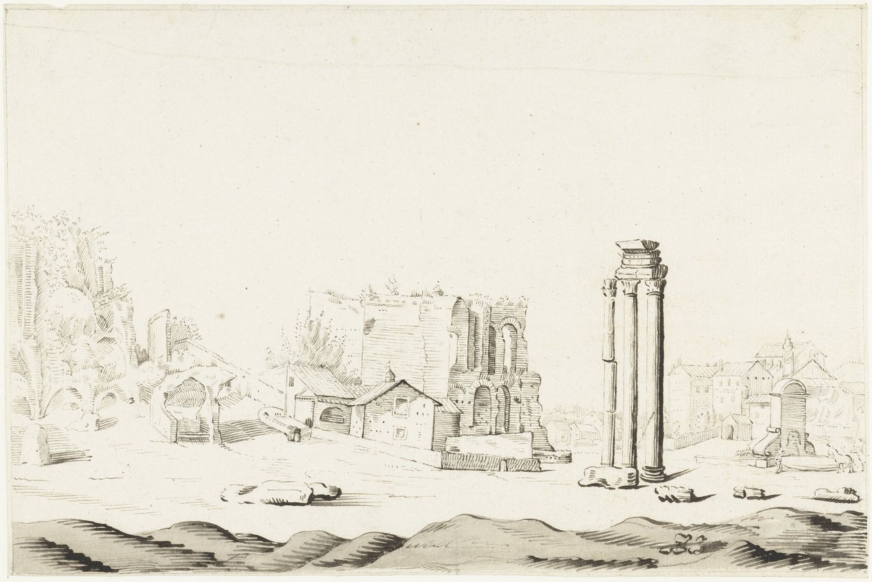 Ruinene av Campo Vaccino i Forum Romanum av Harmen ter Borch