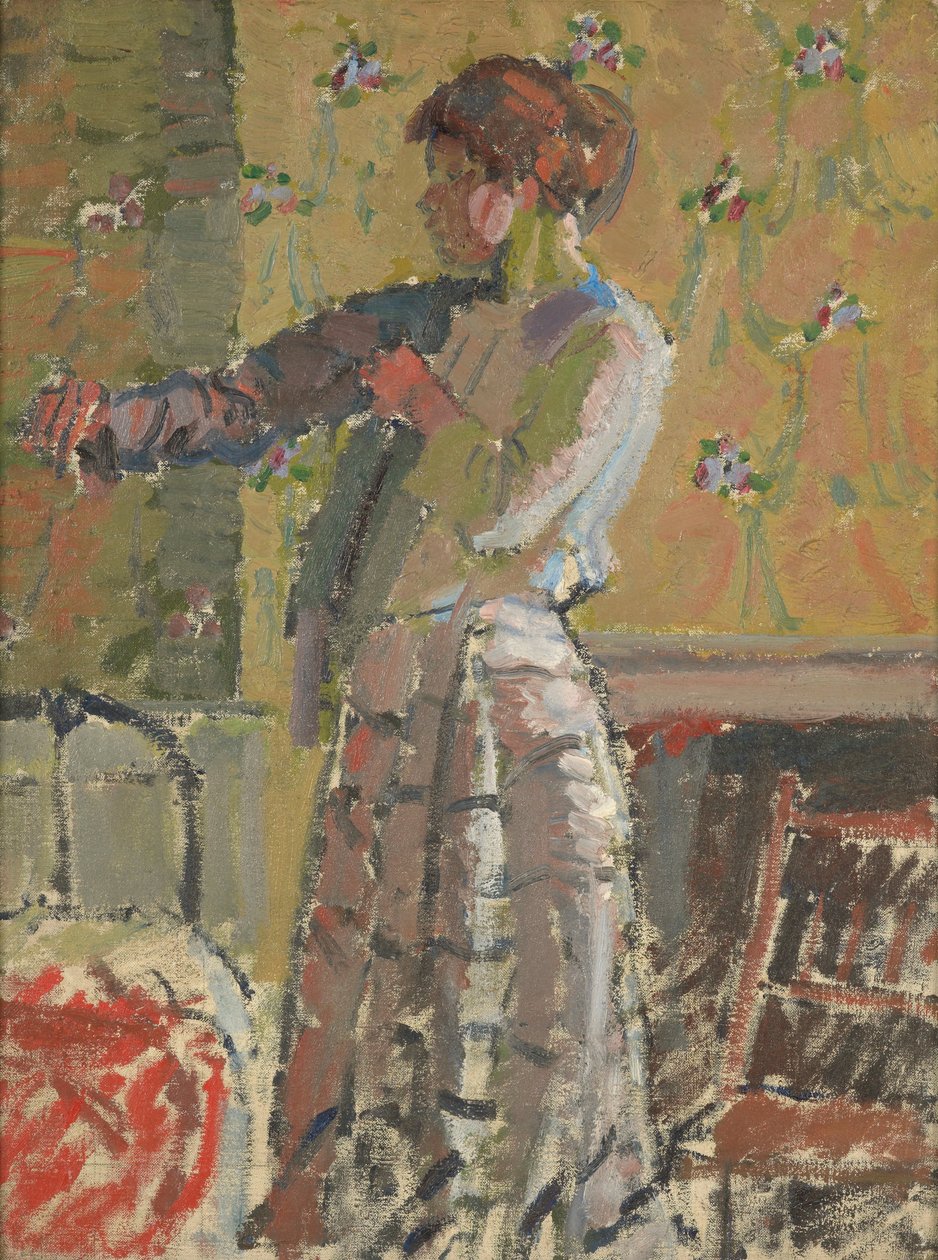 Jente som kler seg av Harold Gilman