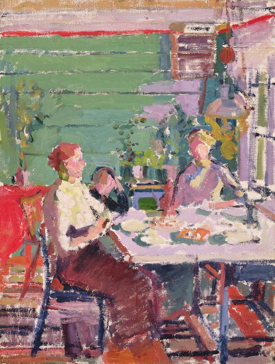 Interiørscene, muligens i Norge, ca. 1912 av Harold Gilman