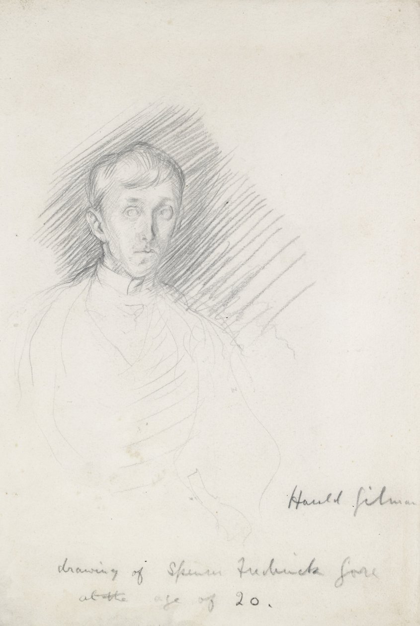Portrett av Frederick Spencer Gore (1878 - 1914) (grafitt på papir) av Harold Gilman