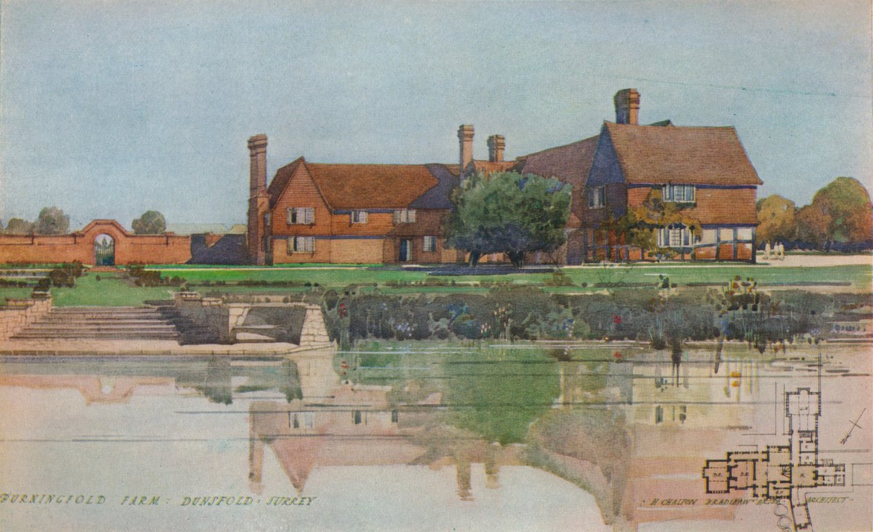 Burningfold Farm, Dunsfold, Surrey, c1923 av Harold Chalton Bradshaw