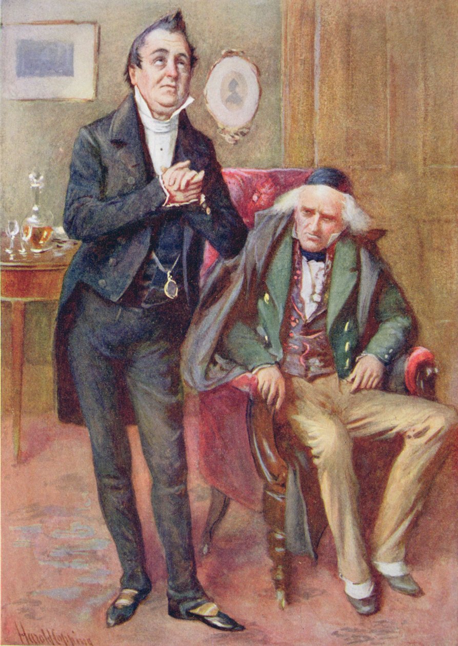 Mr Pecksniff og Old Martin Chuzzlewit, illustrasjon for 
