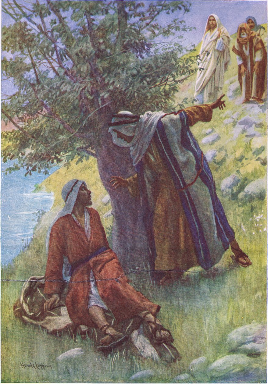 Kallet til Nathaniel, illustrasjon fra Pictures That Teach The Crown Series, 1920 av Harold Copping