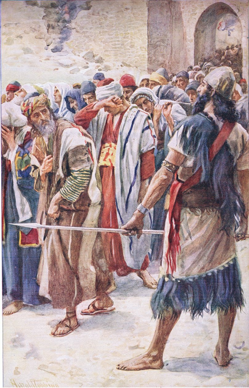 The captives of Babylon, illustrasjon fra Pictures That Teach The Crown Series, 1920 av Harold Copping