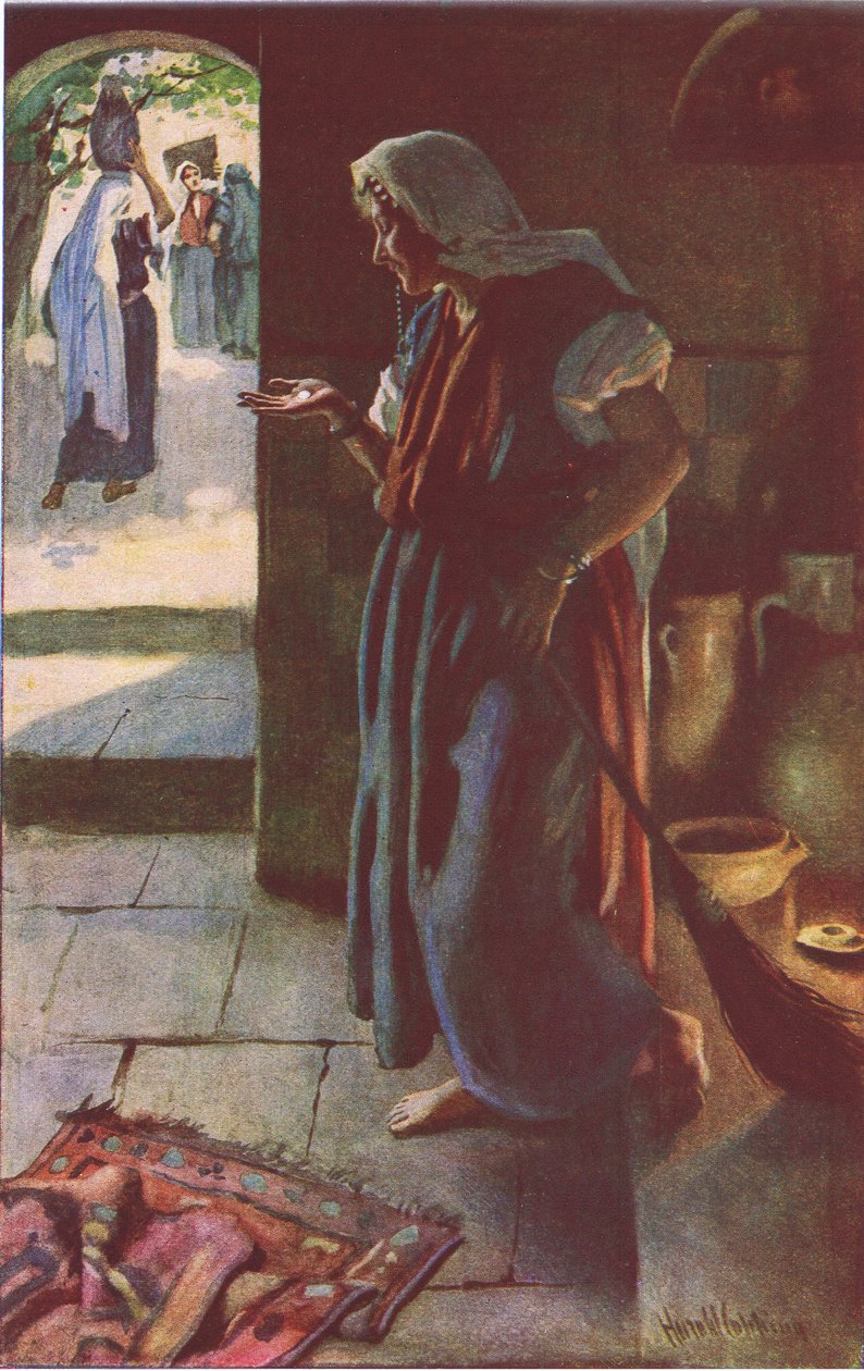 Det tapte sølvstykket, illustrasjon fra Harold Copping Pictures: The Crown Series, ca. 1920-tallet av Harold Copping