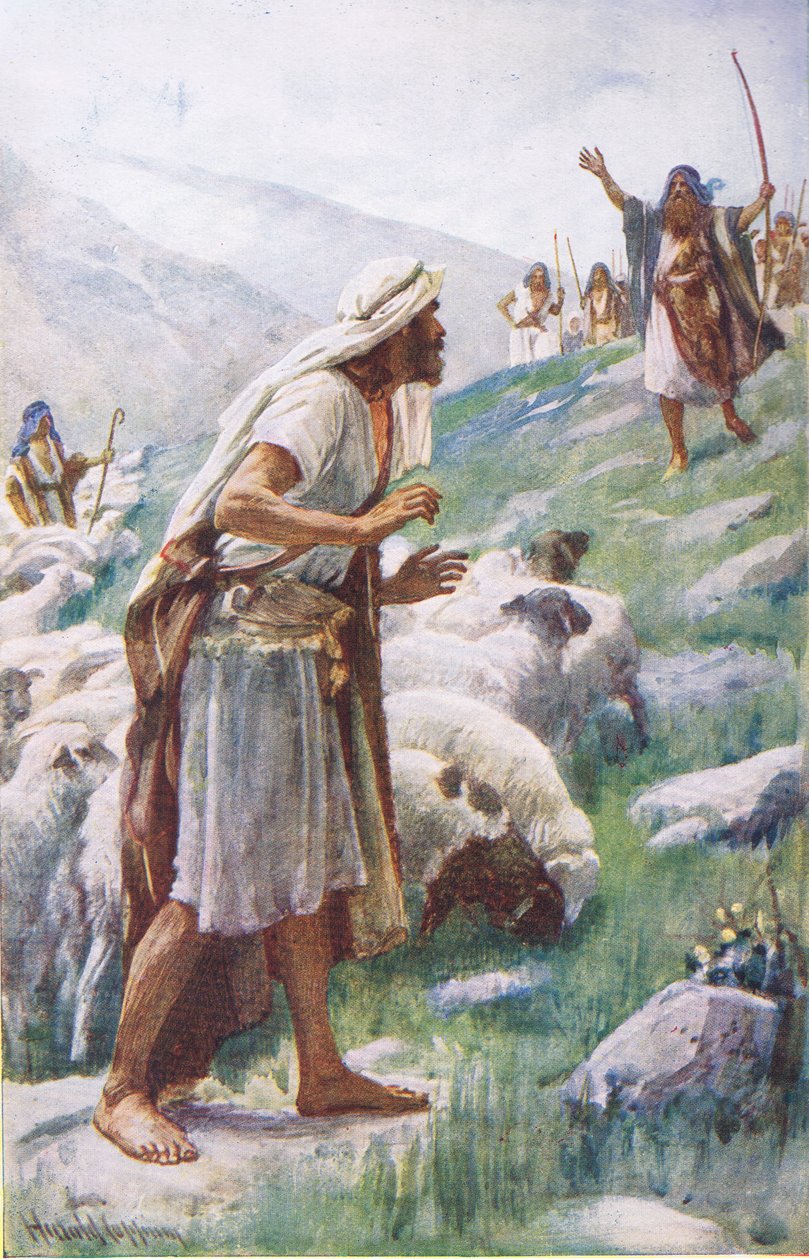 Møtet mellom Jakob og Esau, illustrasjon fra 