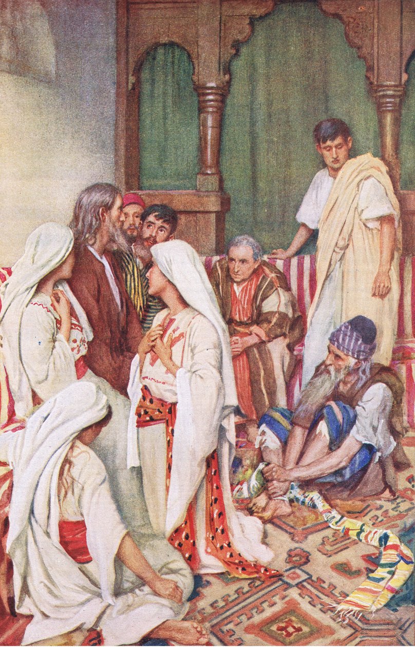 The Preaching of Agabus, illustrasjon fra Harold Copping Pictures: The Crown Series, ca. 1920-tallet av Harold Copping