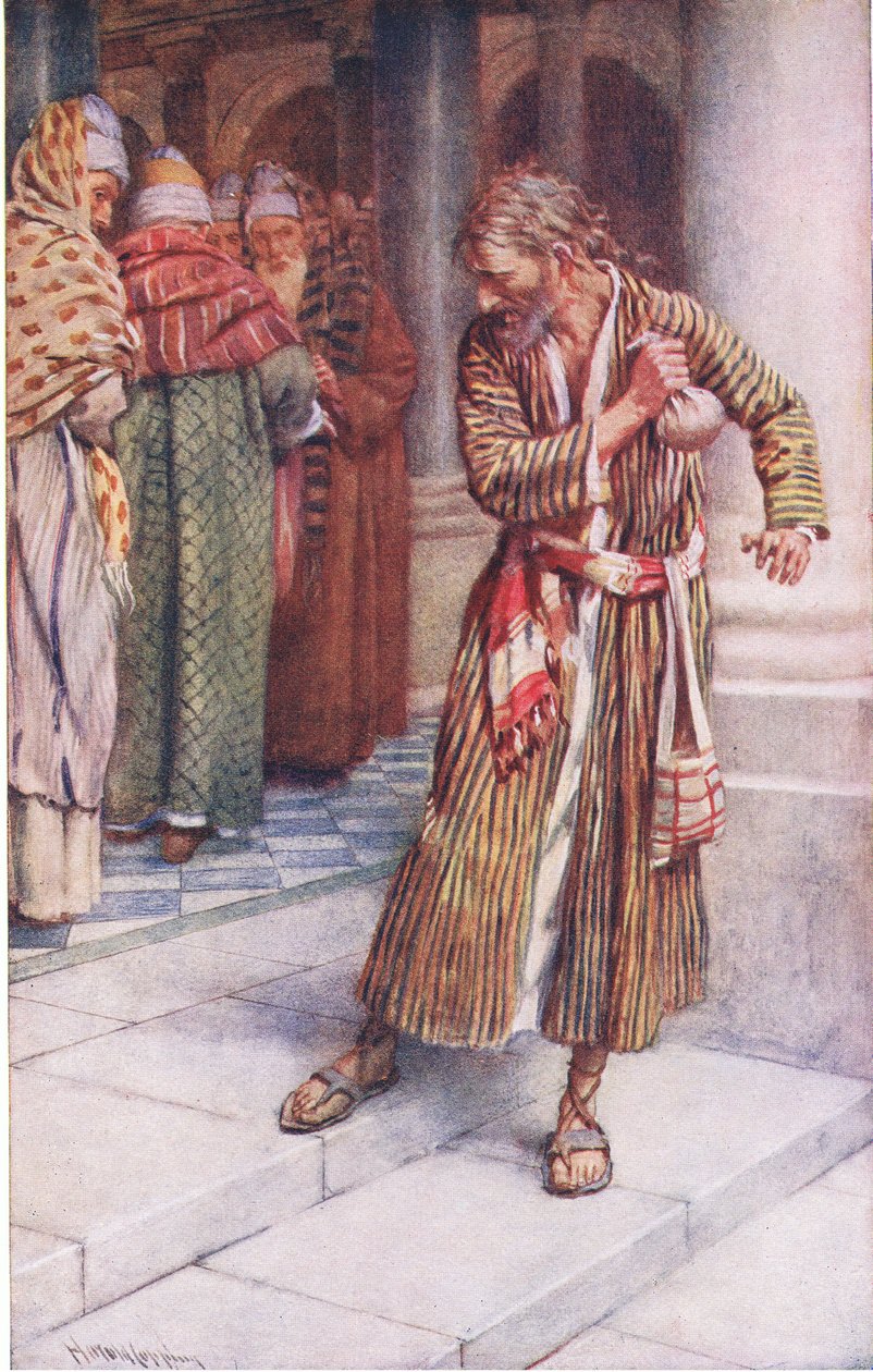 The remorse of Judas, illustrasjon fra Harold Copping Pictures: The Crown Series, ca. 1920-tallet av Harold Copping