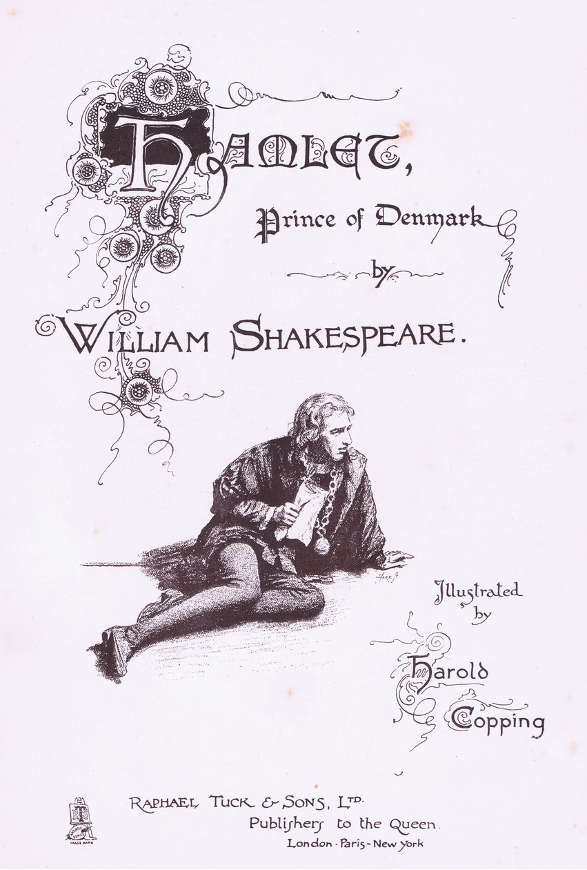 Tittelsidedesign, illustrasjon fra Hamlet av Harold Copping