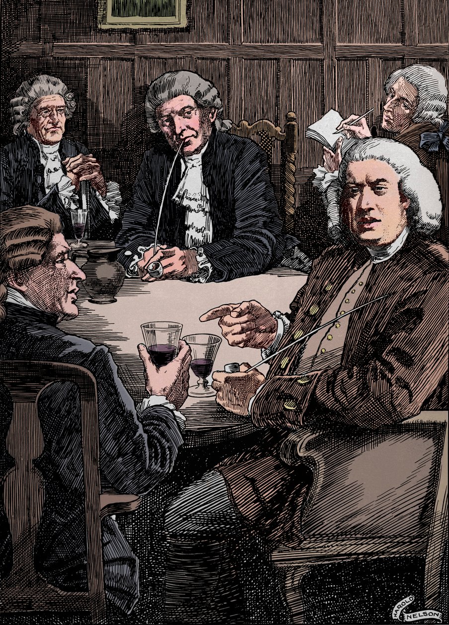 'Dr. Johnson Discoursing With His Friends', c1900, 1912 av Harold Edward Hughes Nelson