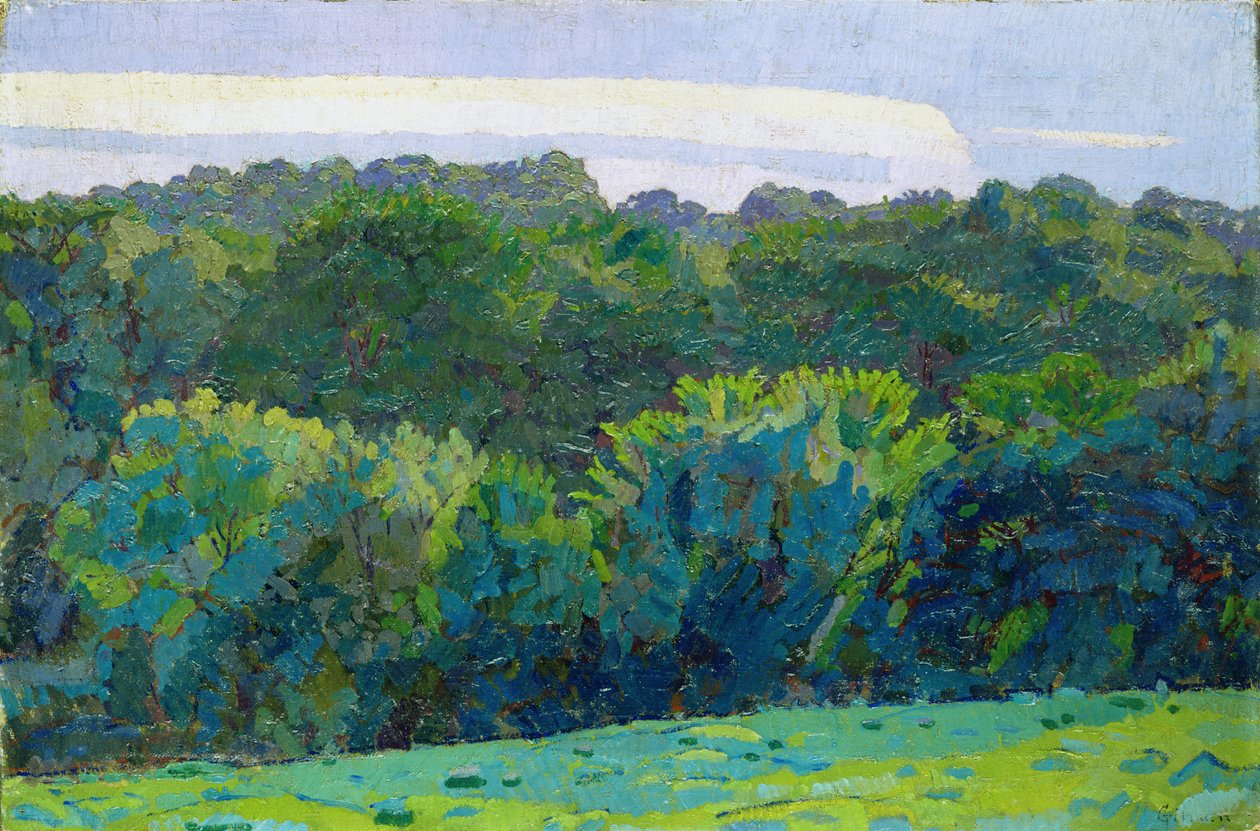 Landskap, Somerset, 1917 av Harold Gilman
