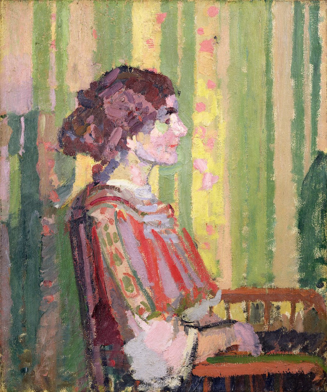 Mrs Robert Bevan, ca. 1913 (olje på lerret) av Harold Gilman