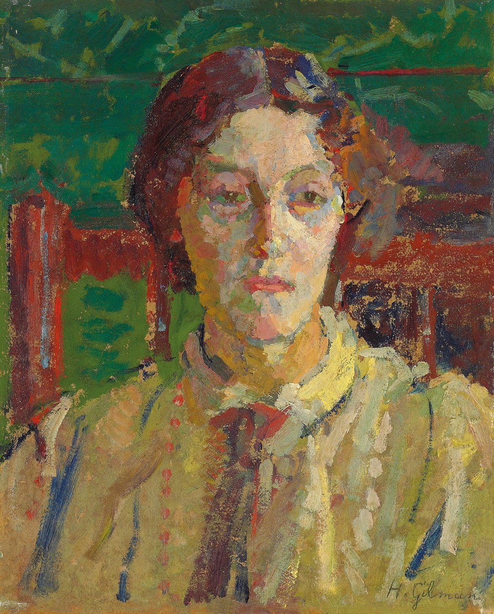 Portrett av fru Whelan, ca. 1912-3 av Harold Gilman