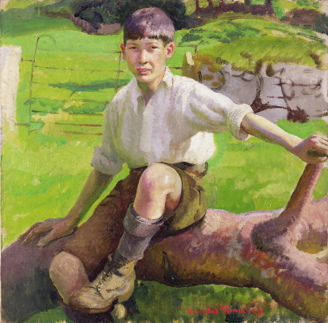 A Cornish Boy (olje på lerret) av Harold Harvey