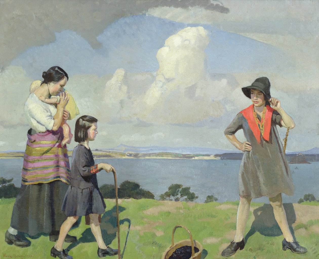 A Walk by the Sea, Blackberry Gatherers av Harold Harvey