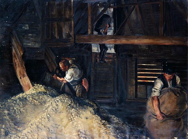 Arbeidere: Arbeidere som poser humle av Harold Oakley