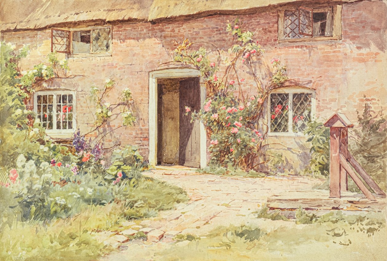 Roser rundt hyttedøren, Wilmington (akvarell) av Harold Swanwick