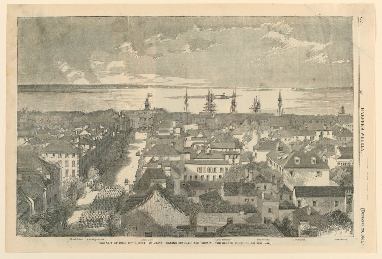 The City of Charleston, South Carolina, Looking Seaward and Showing the Burned District, fra Harper