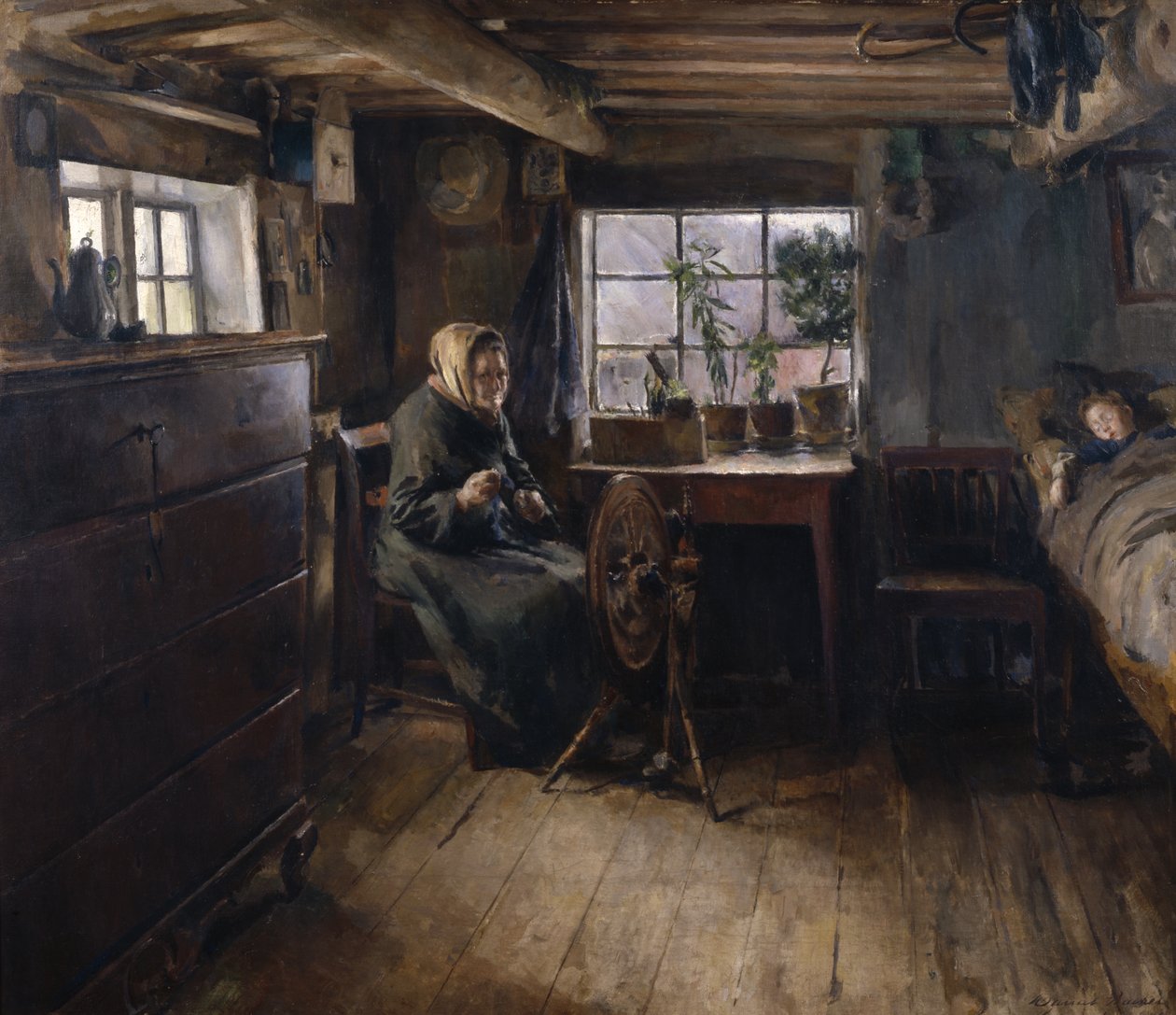 Hos bestemor av Harriet Backer