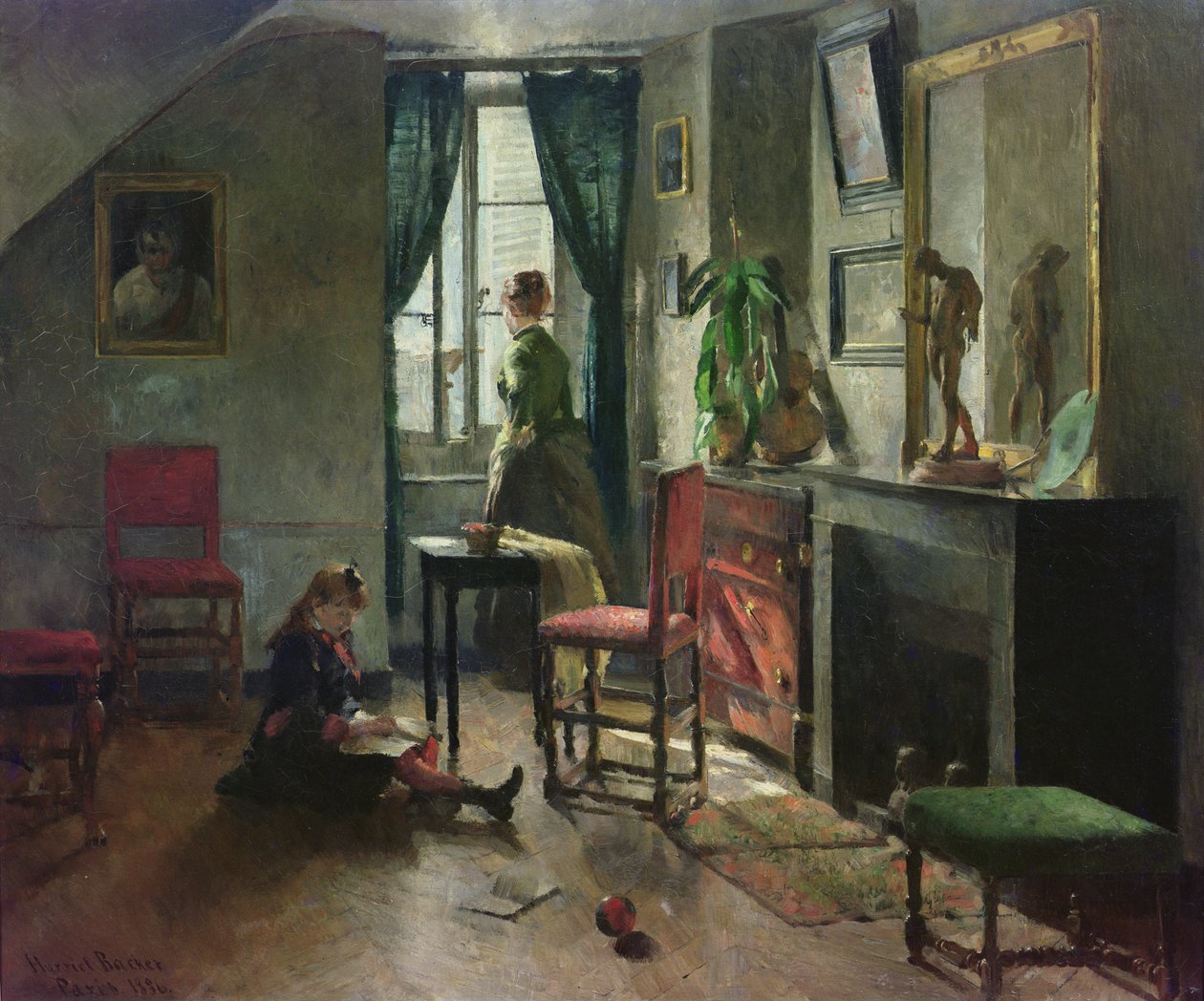 Interiør med figurer av Harriet Backer