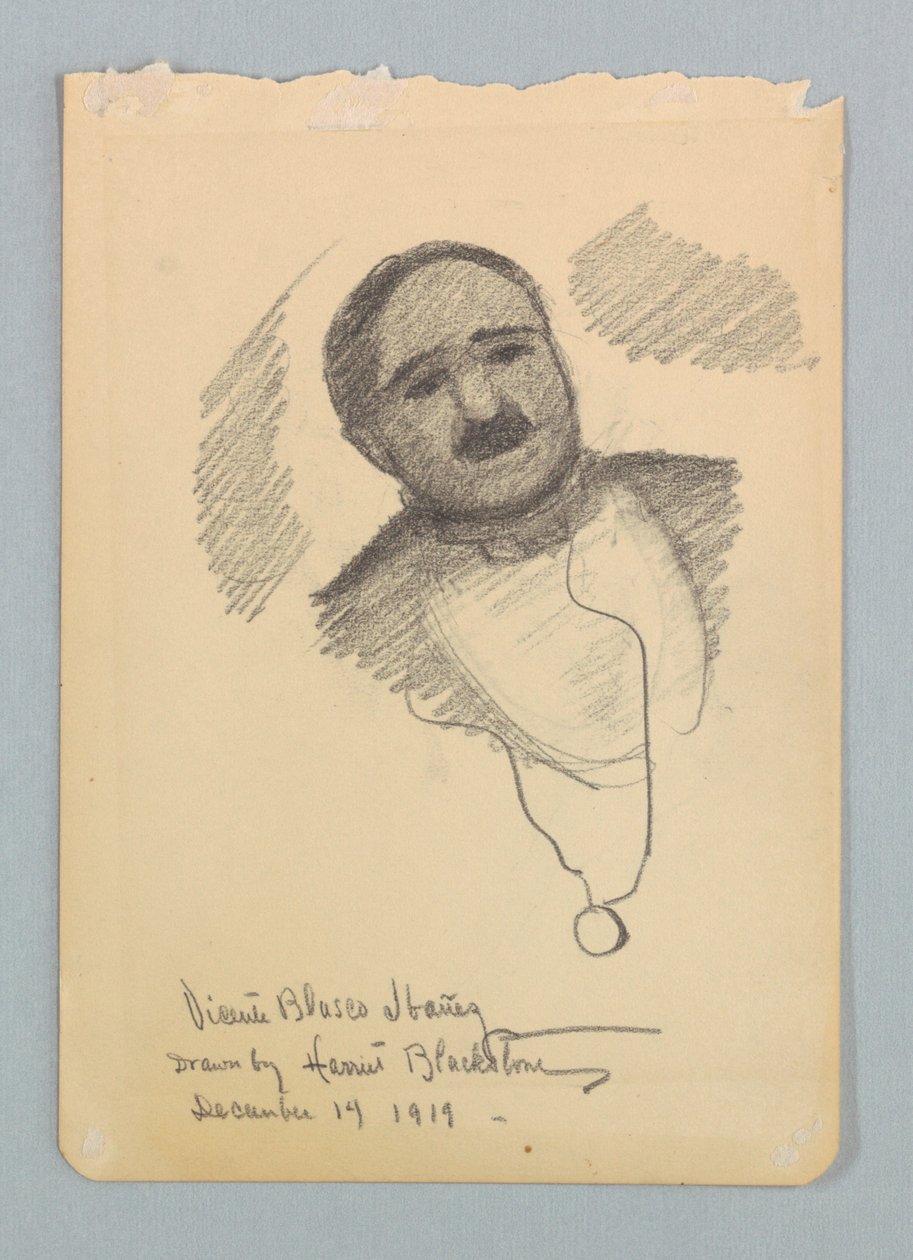 Studie for portrett, Vicente Blasco Ibañez av Harriet Blackstone