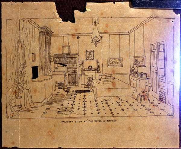 Michael Faradays (1973-1867) studie ved The Royal Institution av Harriet Jane Moore