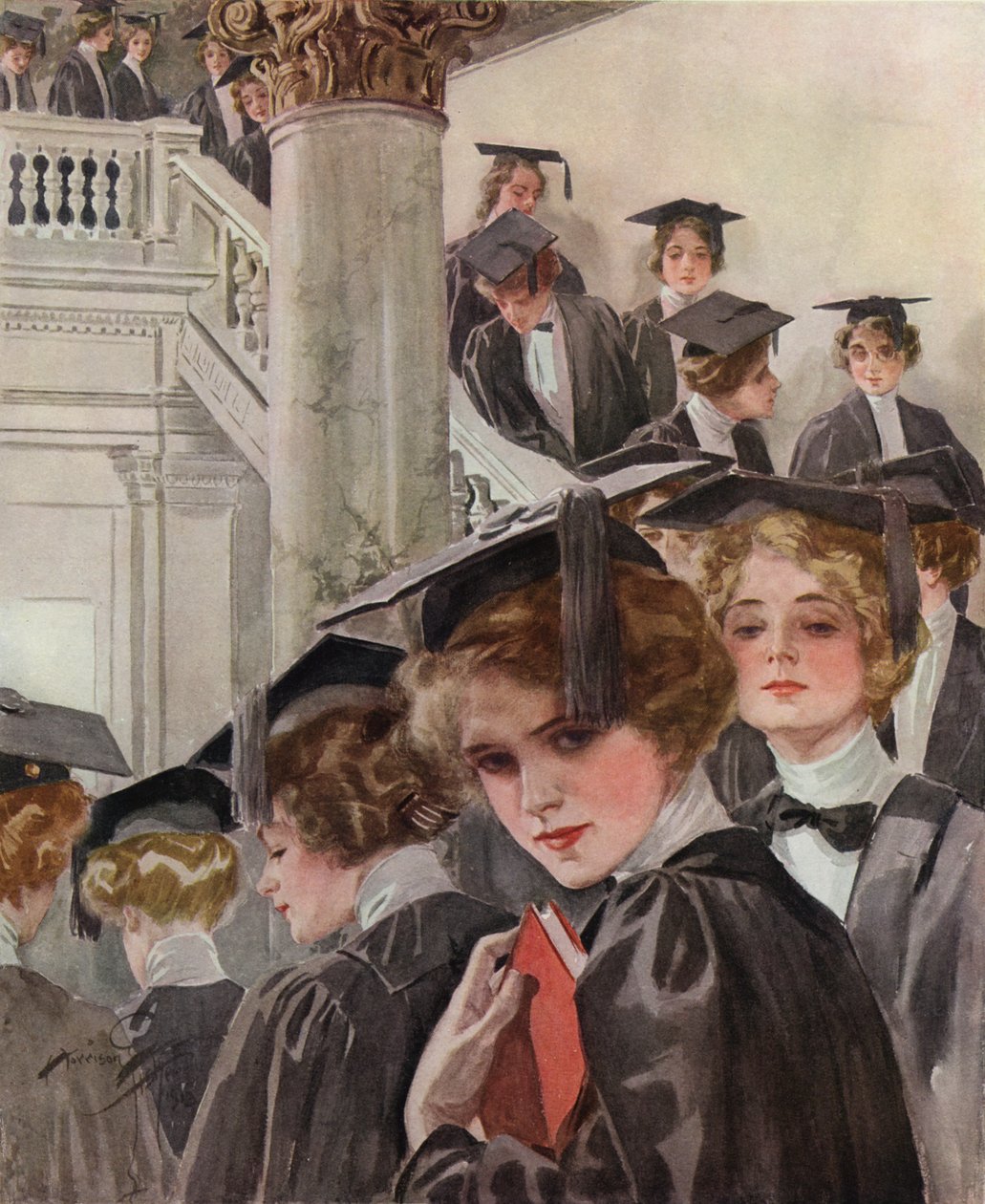 En liberal utdanning (fargelitografi) av Harrison Fisher