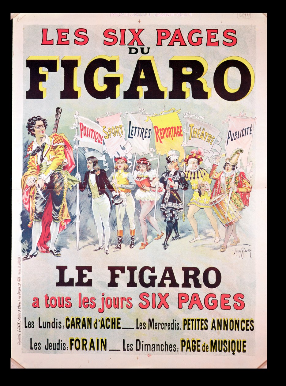 Annonse for Le Figaro, slutten av 1800-tallet av Harry Finney