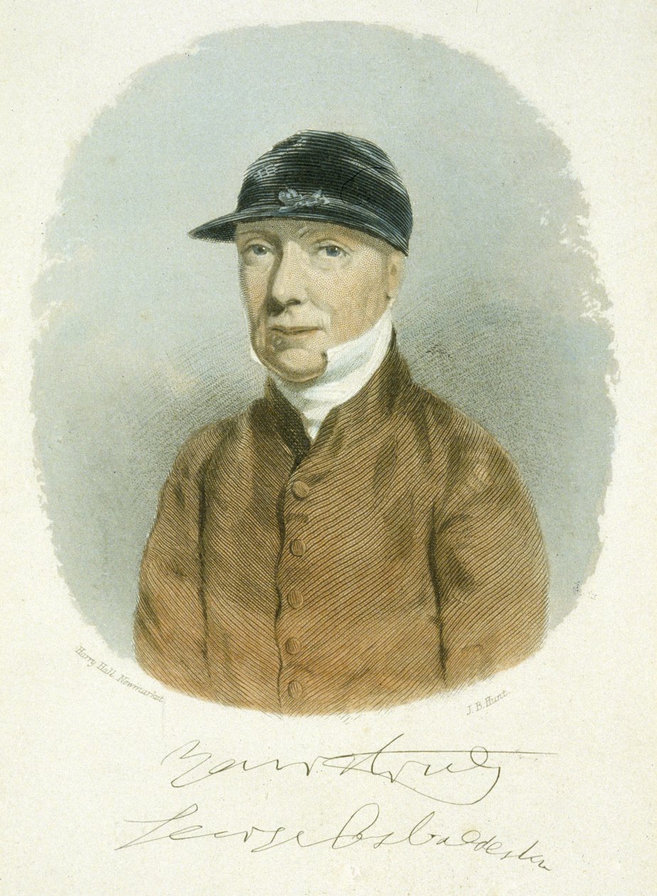 George Osbaldeston (1787-1866) 1866, gravert av J.B. Hunt (farget akvatint) av Harry (after) Hall