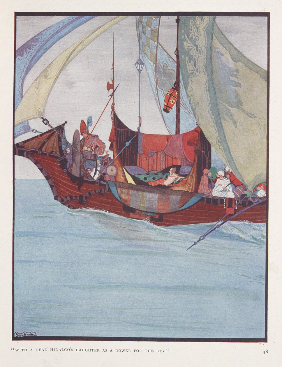 En ballade om kapteinene. "Med en død Hidalgos datter som medgift for dey" av Harry Clarke