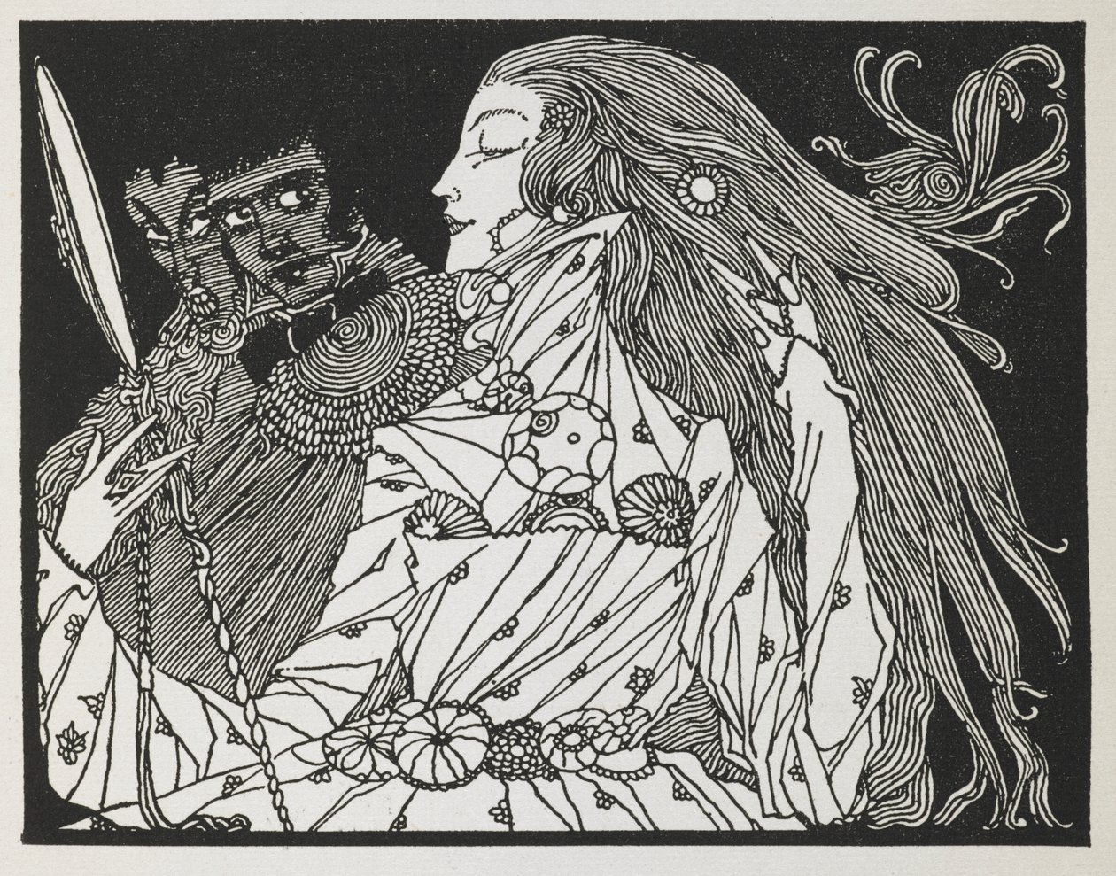 Illustrasjon til historien, 'de latterlige ønskene'. av Harry Clarke