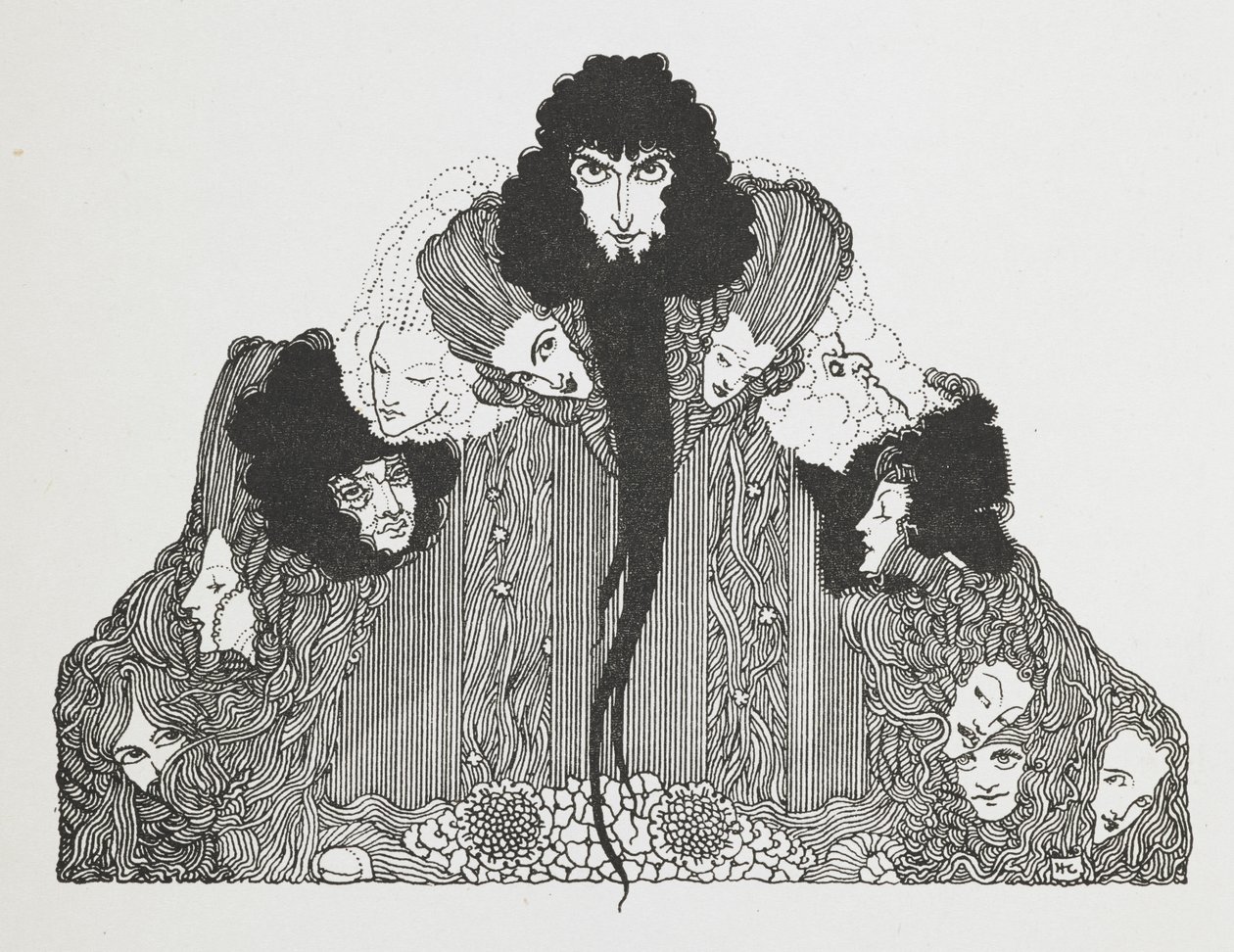 Illustrasjon av blåskjegg. av Harry Clarke