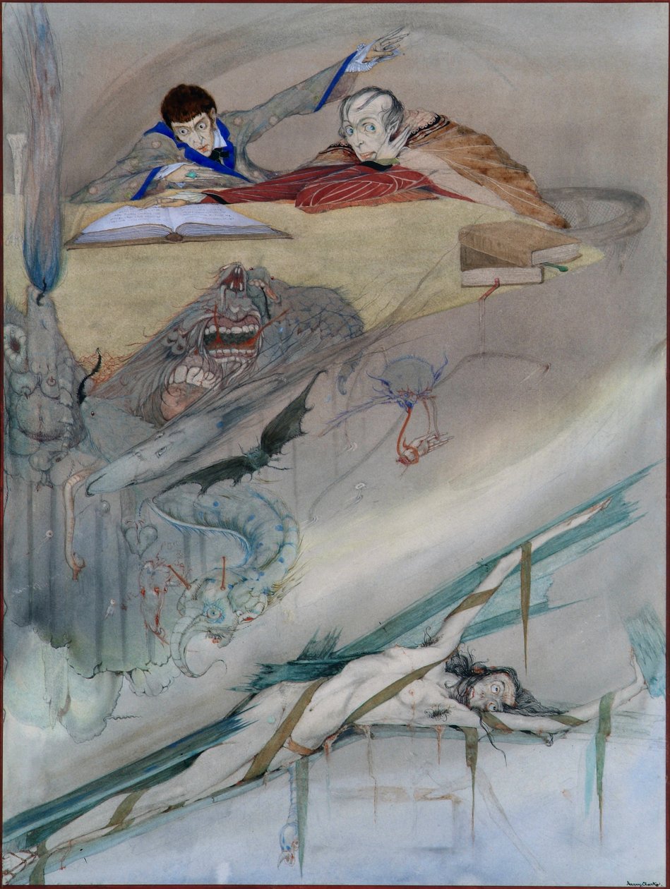 The Fall of the House of Usher, 1923 (blyant og wc) av Harry Clarke