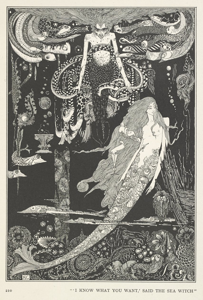 Den lille sjøpiken. "Jeg vet hva du vil," sa Havheksa. av Harry Clarke