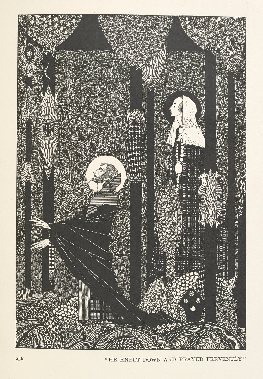 Myrkongens datter. Han knelte ned og ba inderlig. av Harry Clarke