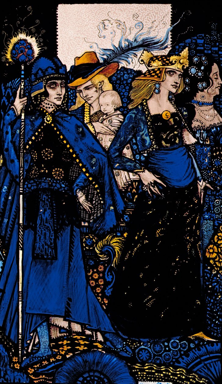 The Queens of Sheba, Meath og Connaught illustrasjon av Harry Clarke fra 
