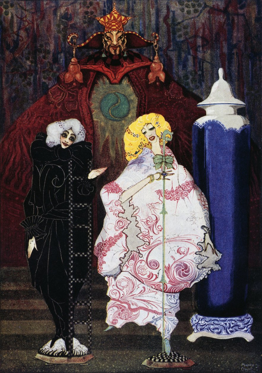 Gjeterinnen og skorsteinsfeien, eventyr av Hans Christian Andersen (1805-1875), illustrasjon av Harry Clarke (1890-1931) av Harry Clarke